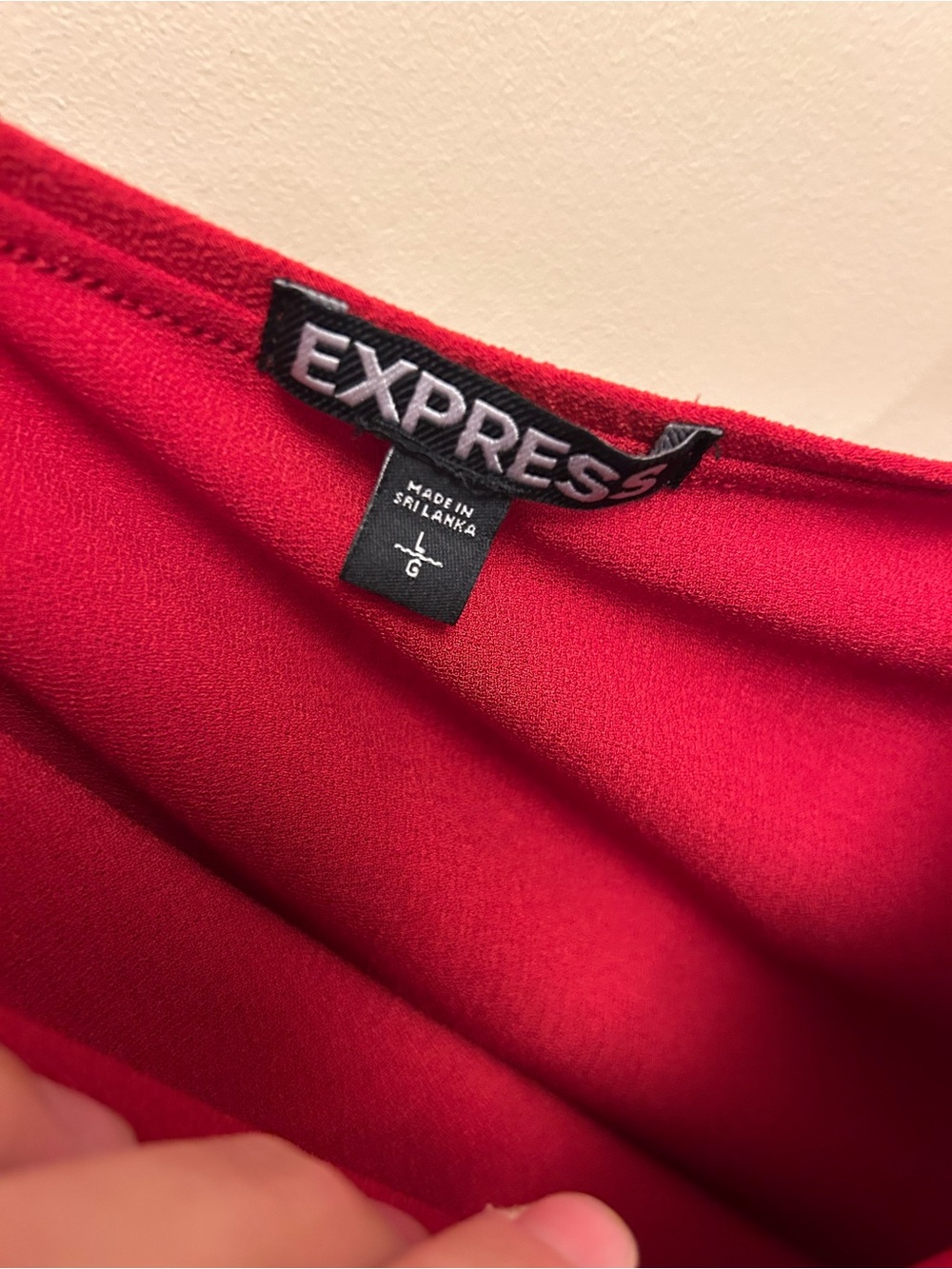 Express One-Shoulder Ruffle Romper in Red - Picture 3 of 3